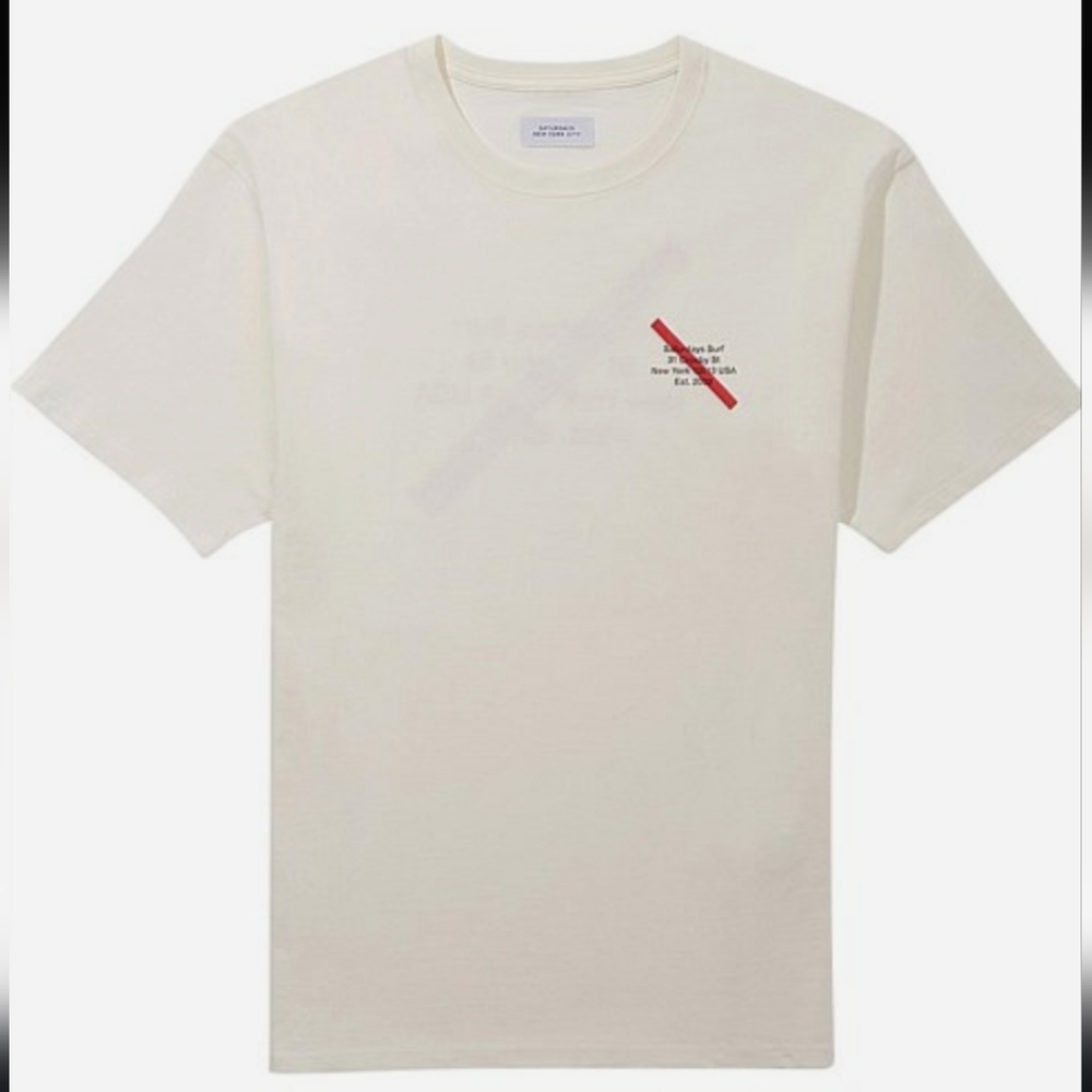 SATURDAYS NYC Origins Standard T-Shirt White Cotton Small